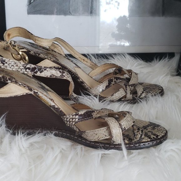 Michael Kors Shoes - Michael Kors Sandals purchased in New York.  Snakeskin leather detailing.